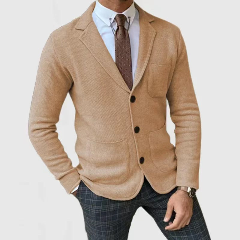 Herren Strickblazerjacke mit hohen Taschen und eleganter Knopfleiste Berg-Feldt