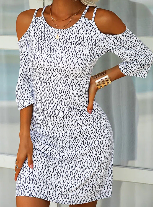 Robe pour femme Berg-Feldt avec coupe Bardot et motif géométrique