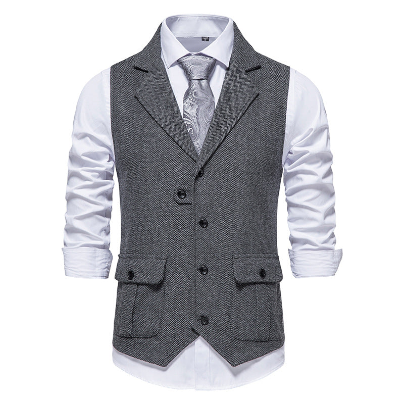 Gilet de costume pour homme en tissu chevrons de haute qualité Berg-Feldt
