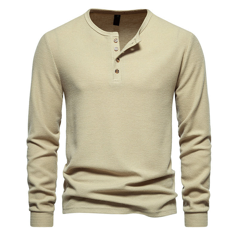 Herren Langarmshirt mit Knopfleiste und strukturiertem Design Berg-Feldt