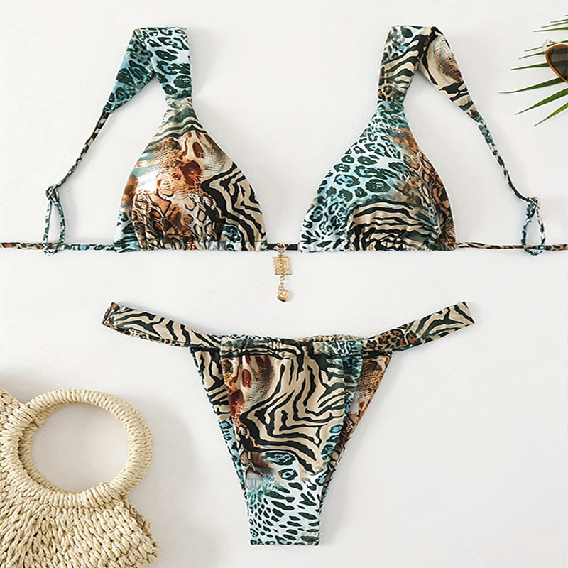 Ensemble de bikini à imprimé animal avec bretelles réglables par berg-feldt