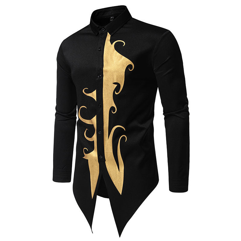 Chemise à manches longues pour homme avec motif doré élégant et coupe unique Berg-Feldt