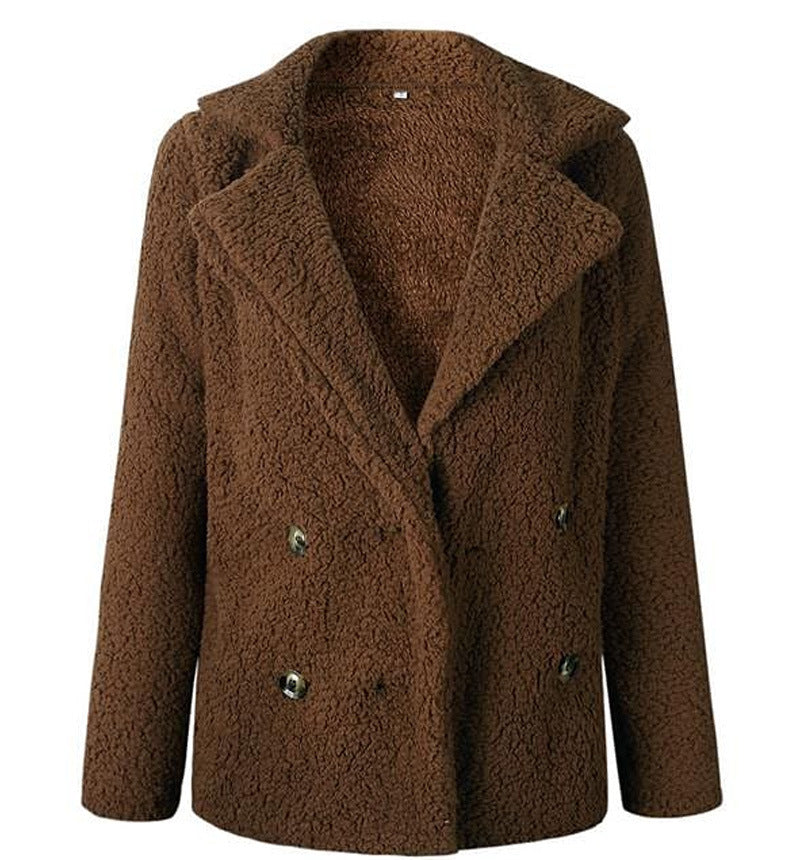 Blazer croisé bouffant en fausse fourrure pour femme Berg-Feldt