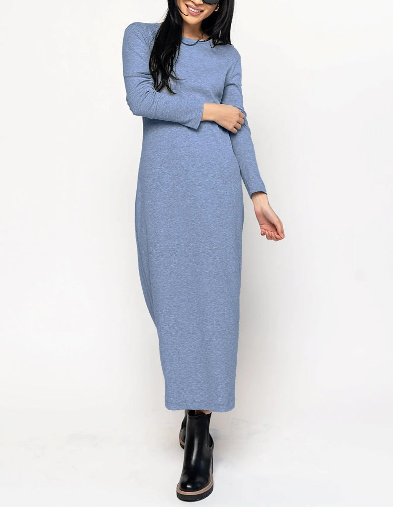 Baumwoll-Maxikleid für Damen, langärmelig, lässig und hautfreundlich von berg-feldt