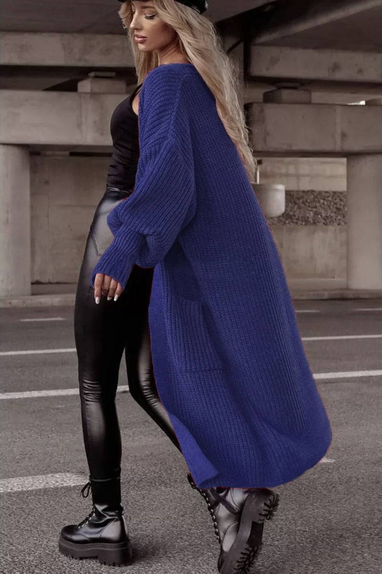 Gilet en grosse maille pour femme, style décontracté et ample, avec de grandes poches Berg-Feldt