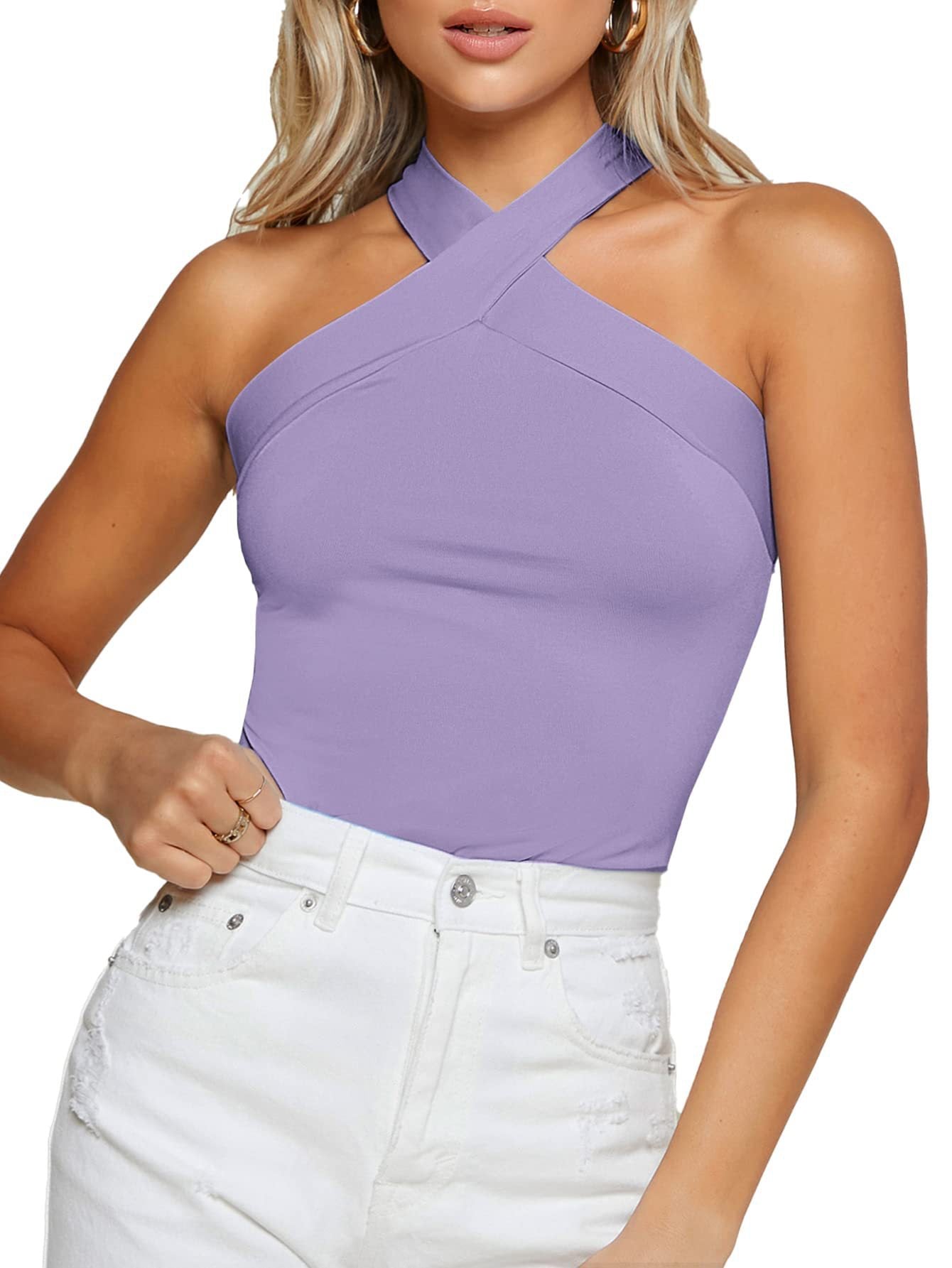 Body élégant pour femme avec coupe asymétrique et bretelles croisées de berg-feldt