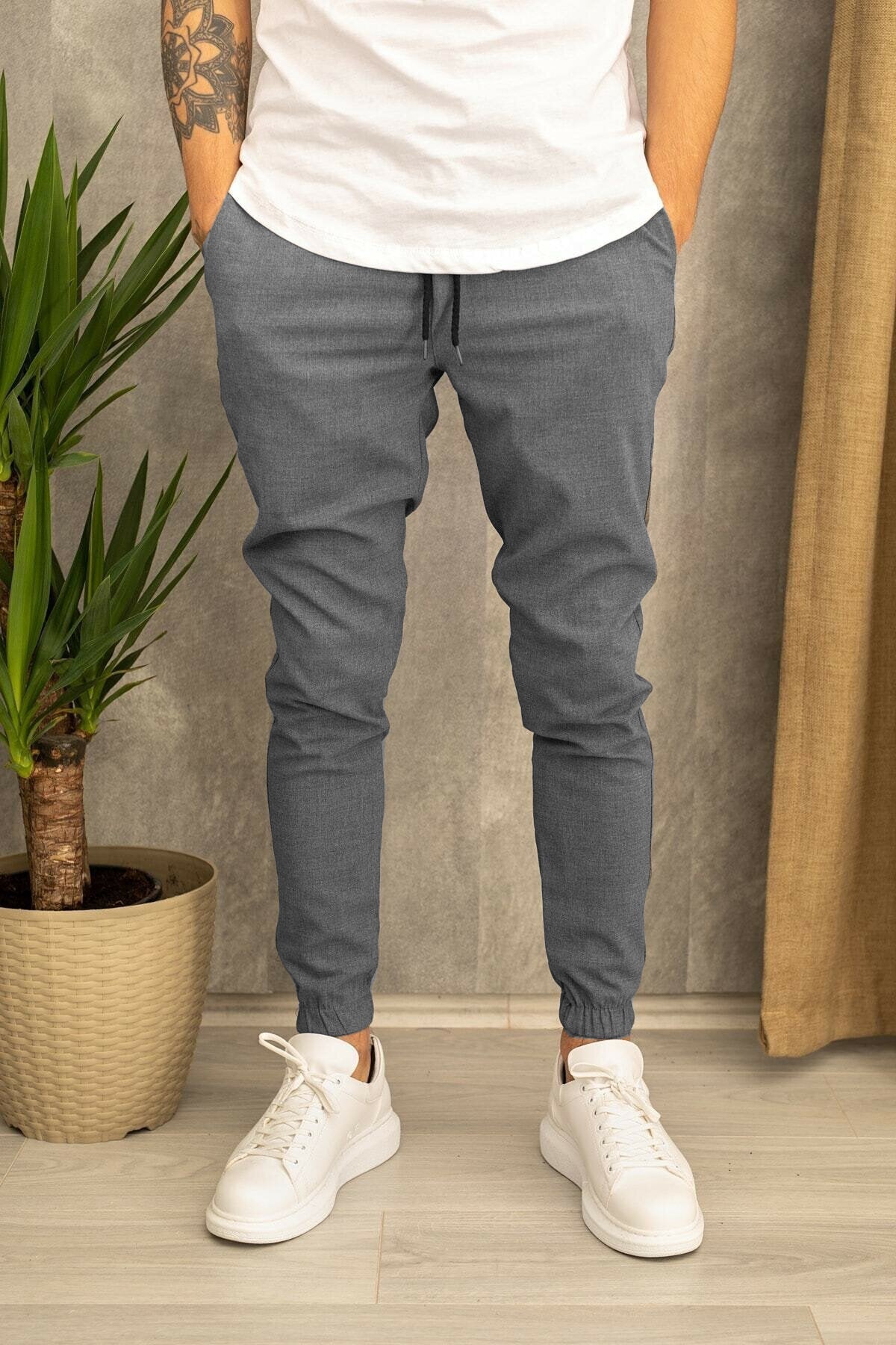 Pantalon de jogging slim pour homme avec taille élastique et poches cargo latérales Berg-Feldt