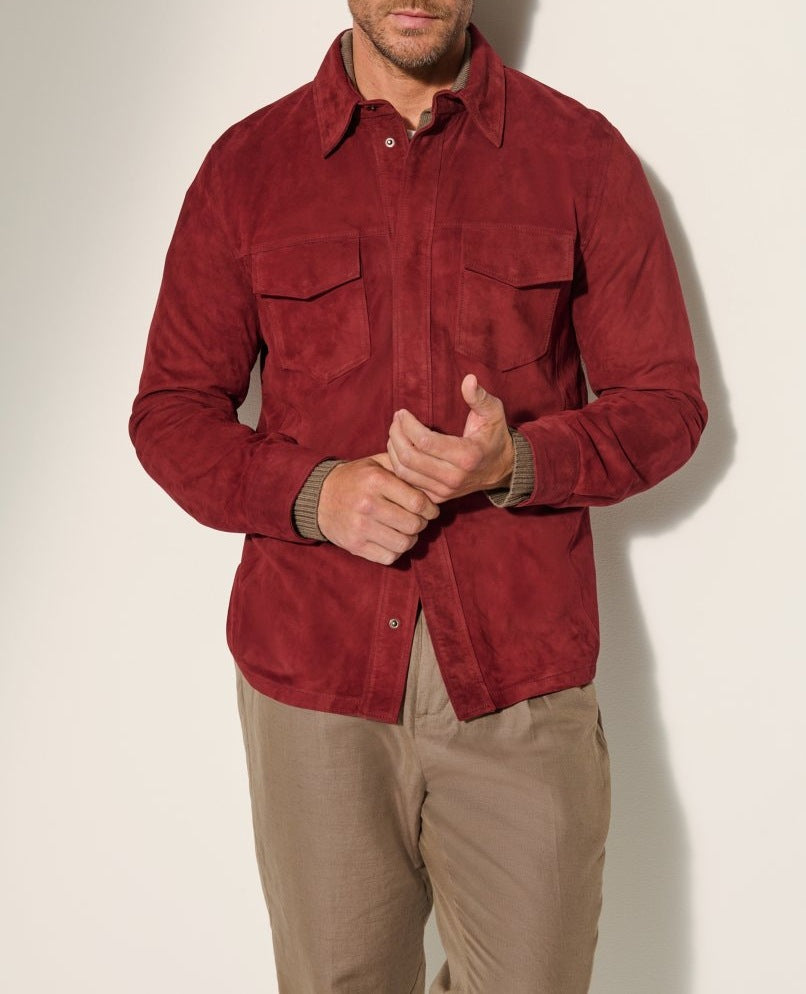 Herren Suede Jacke mit zwei aufgesetzten Taschen und modernem Schnitt Berg-Feldt