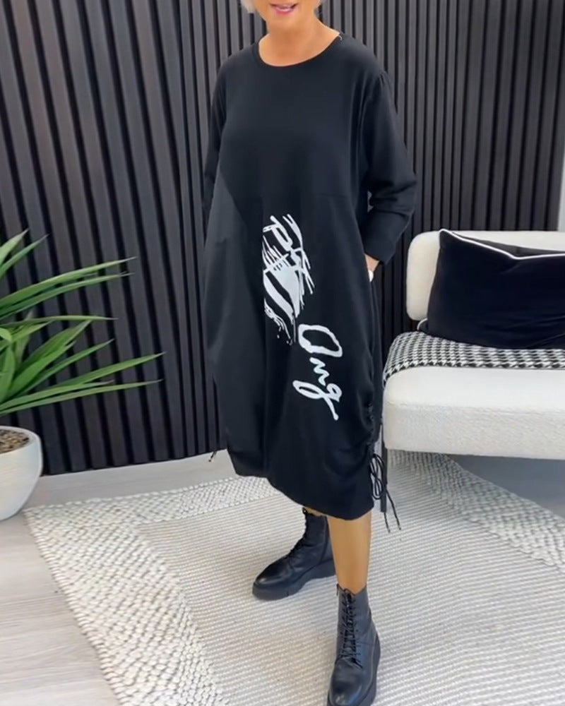 Robe décontractée oversize pour femme à motif graphique avec poches latérales, par berg-feldt