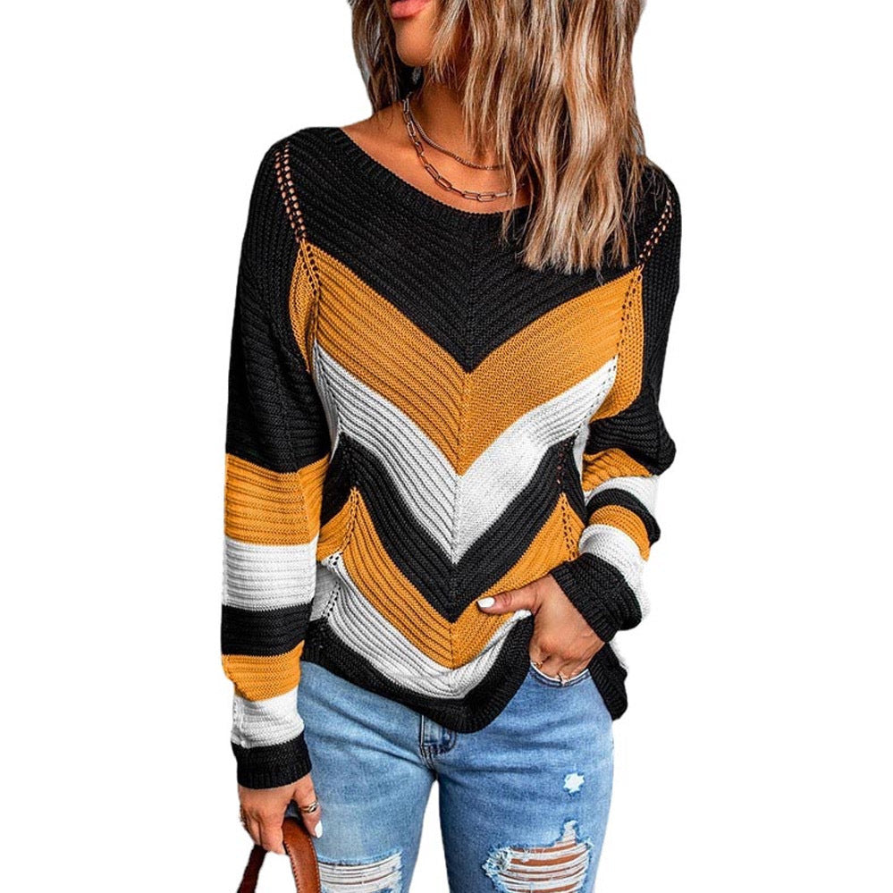 Pull en tricot décontracté à chevrons coupe aérée pour femme Berg-Feldt