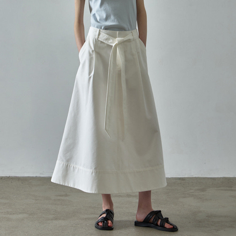 Jupe mi-longue élégante plissée avec ceinture pour femme de berg-feldt