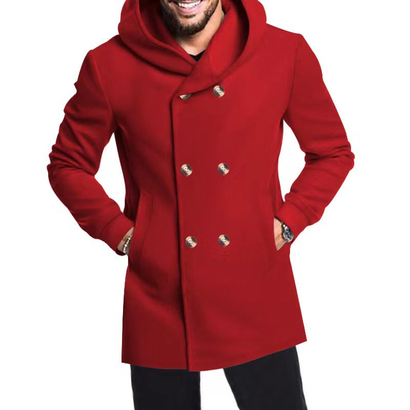 Manteau de ville à capuche croisé Berg-Feldt pour hommes