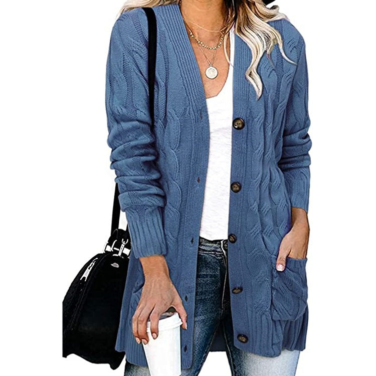 Cardigan en maille torsadée pour femme avec poches pratiques Berg-Feldt