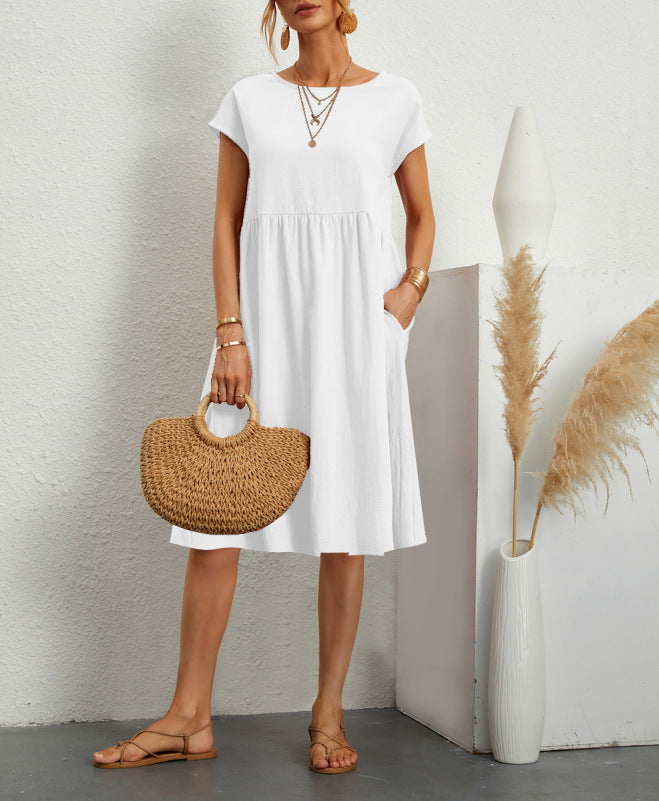Robe midi femme Berg-Feldt : coupe aérienne et décorative, avec poches