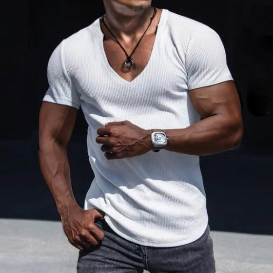T-shirt col V texturé pour homme Berg-Feldt