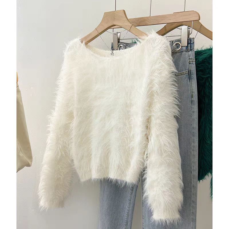 Women's fluffy jumper with loose fit and soft sleeves, Berg-Feldt