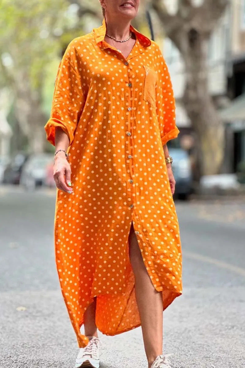Robe chemise à pois pour femme, coupe décontractée, de berg-feldt