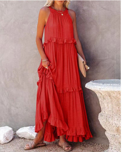 Robe longue bohème d'été à volants pour femme berg-feldt