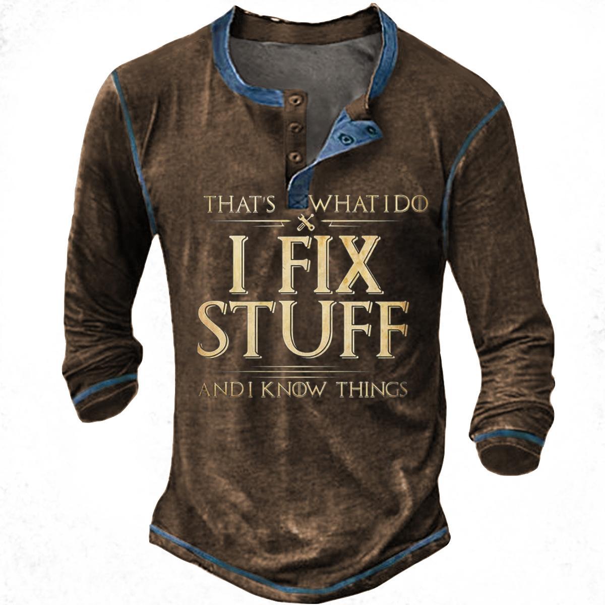T-shirt décontracté à manches longues pour homme avec imprimé motivant Berg-Feldt