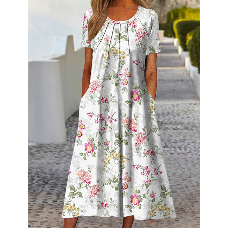 Robe longue d'été fleurie pour femme avec poches de berg-feldt