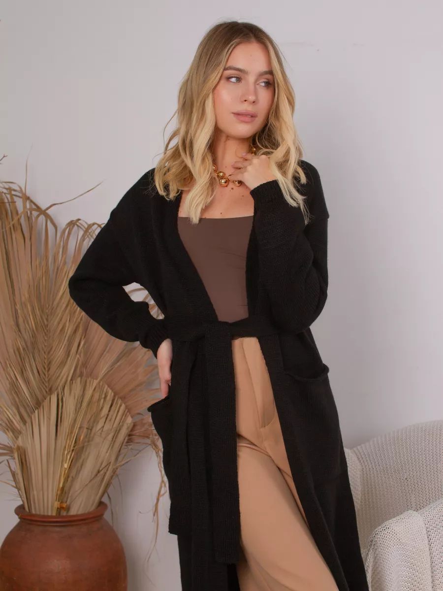 Cardigan élégant pour femme avec ceinture et poches profondes de berg-feldt