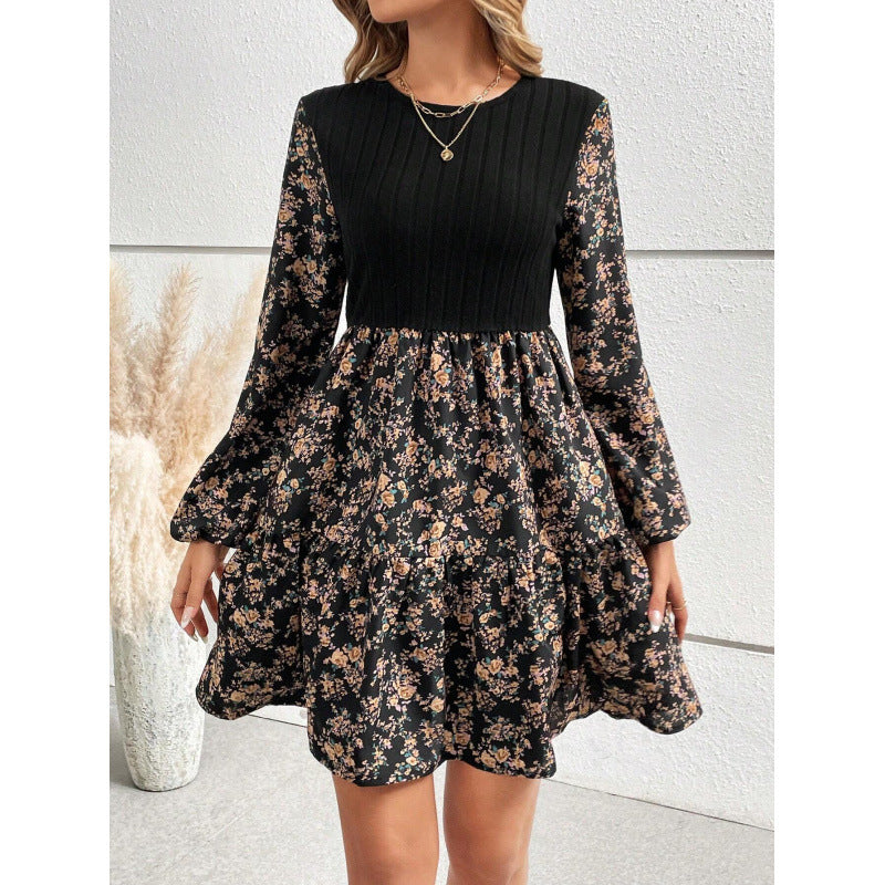 Robe trapèze étagée Berg-feldt pour femme à imprimé floral