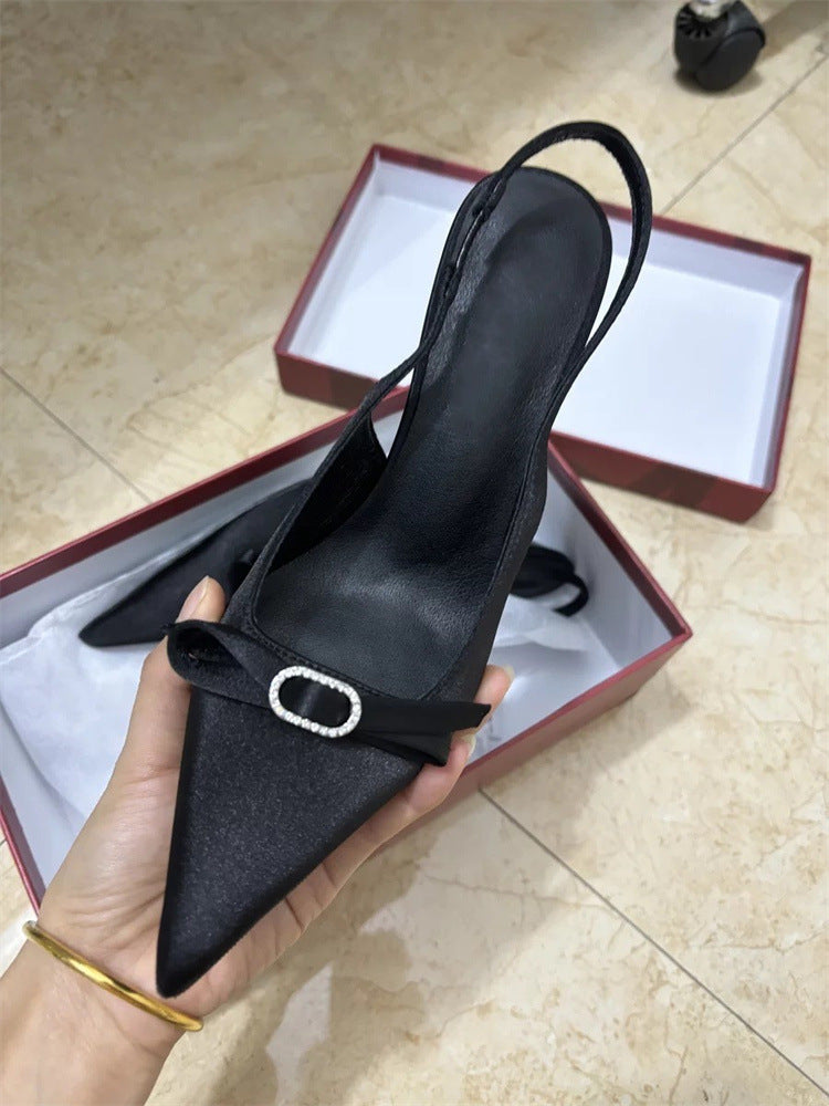 Escarpins élégants à bout ouvert avec talon et strass pour femmes de berg-feldt