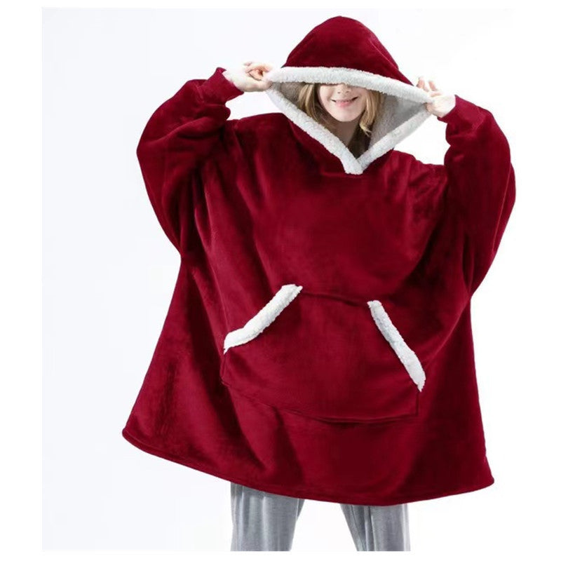 Dames, poncho douillet à capuche avec doublure douce et poches pratiques Berg-Feldt