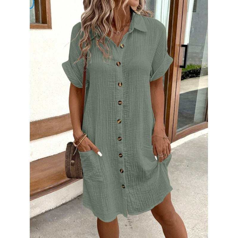 Berg-Feldt Robe d'été boutonnée pour femme