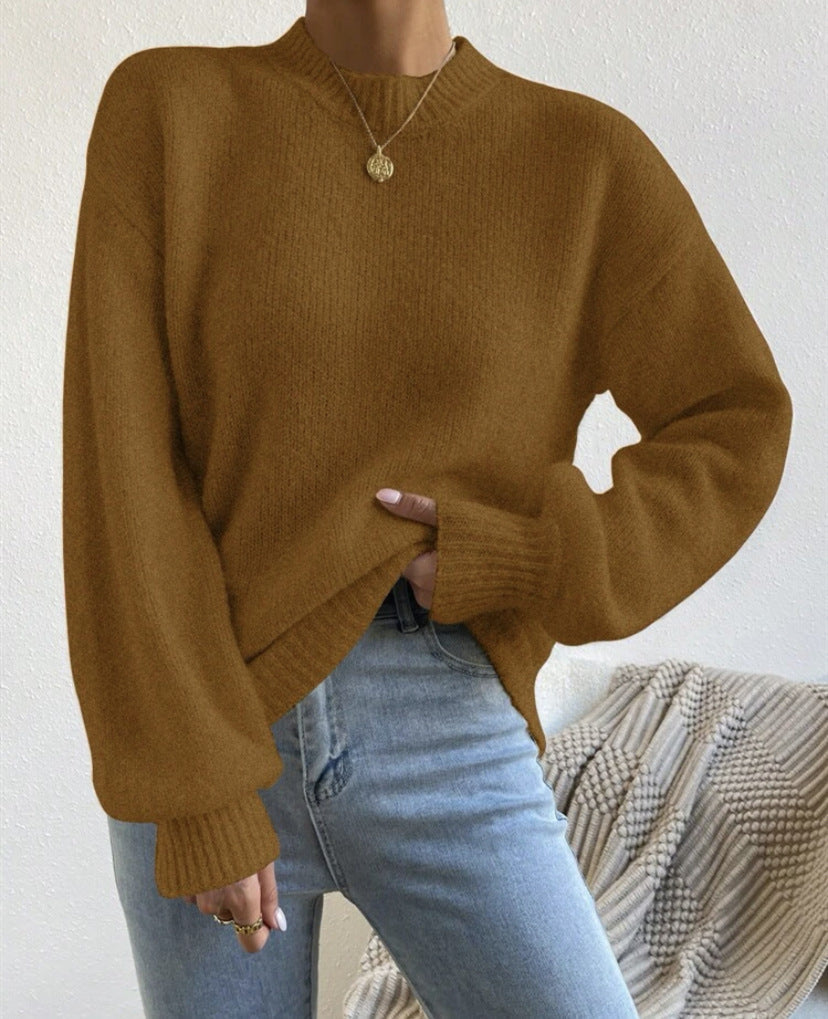 Pull-over mode pour femmes avec col haut et tricot structuré Berg-Feldt