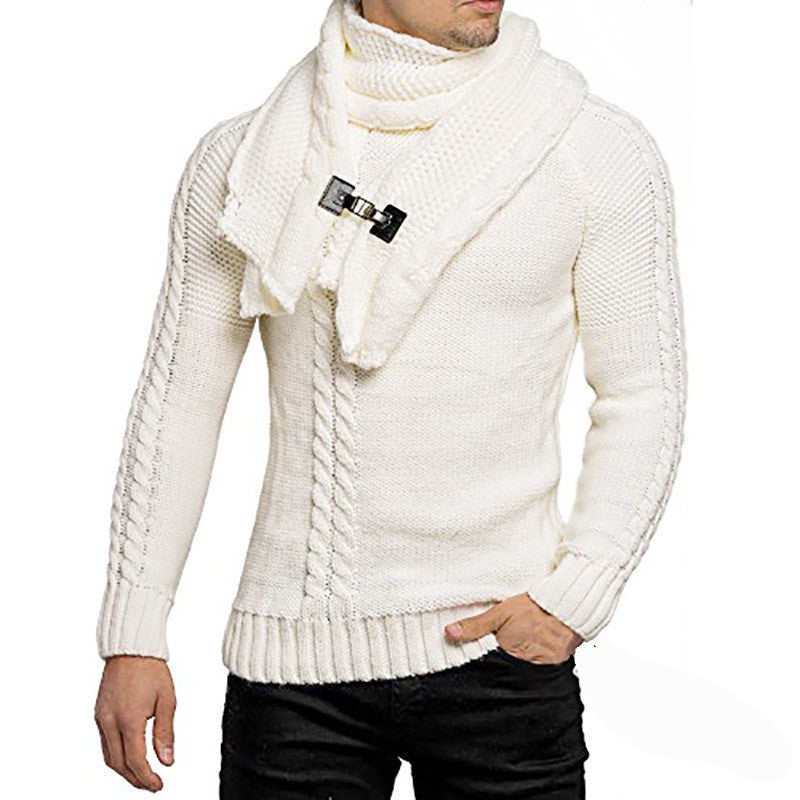 Herren Strickpullover mit integriertem Schal Berg-Feldt