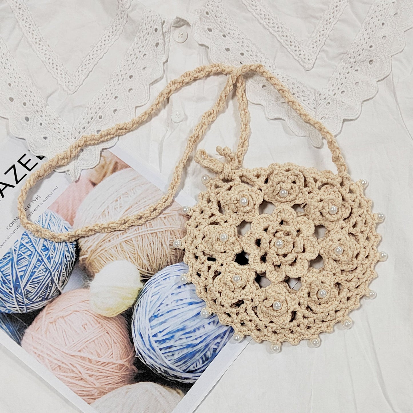 Sac à main fleuri au crochet Berg-Feldt pour femme