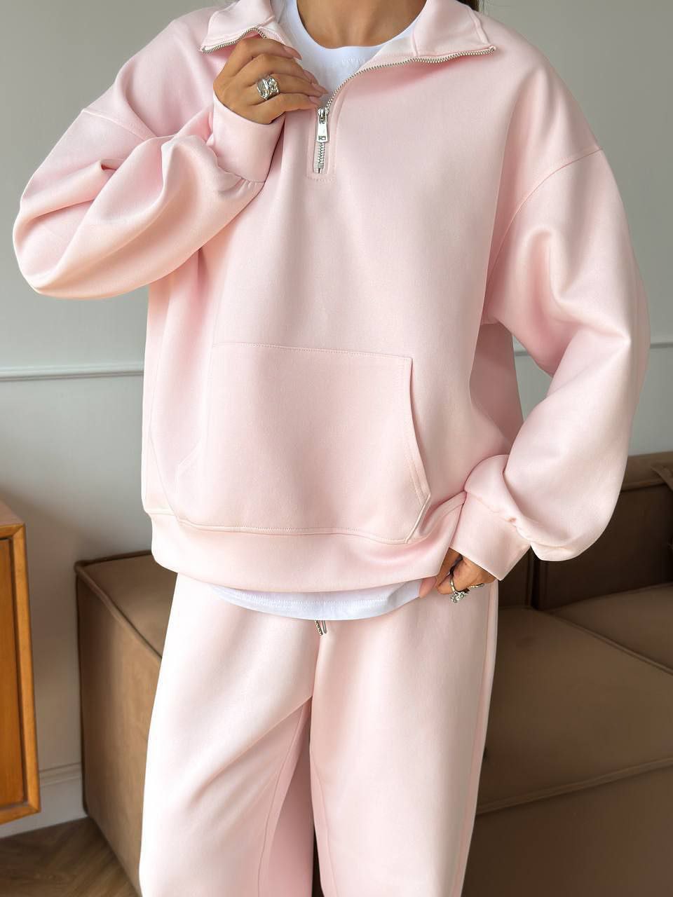 Berg-Feldt | Halbhals Pullover Sweatshirt und Weit Geschnittene Hose Zweiteiler Anzug
