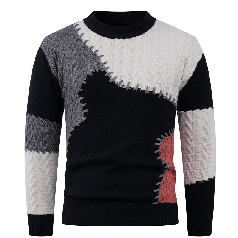 Pull en tricot tendance pour homme avec motif patchwork créatif Berg-Feldt