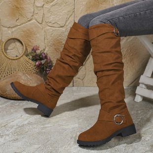 Bottes cuissardes en daim souple pour femme avec détail de boucle décoratif Berg-Feldt