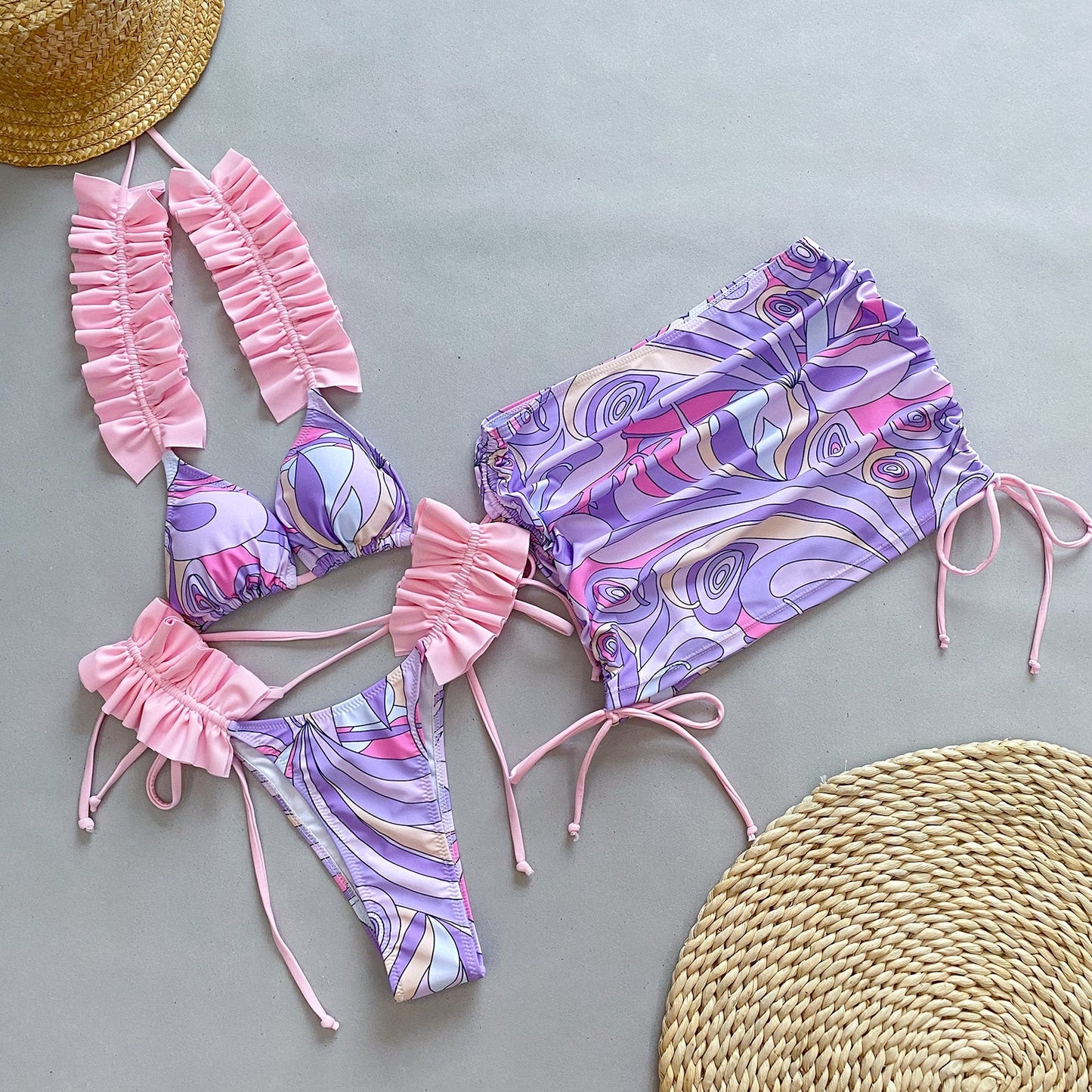 Haut de bikini raffiné à volants pour femme de berg-feldt