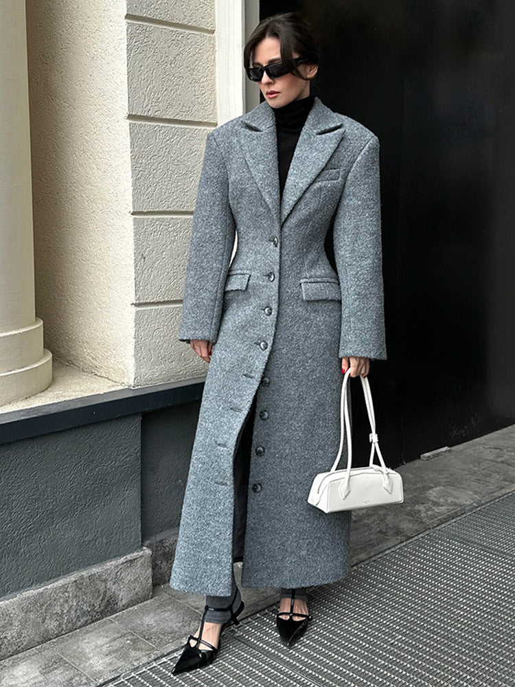 Manteau en laine élégant pour femme avec motif texturé et poches pratiques Berg-Feldt
