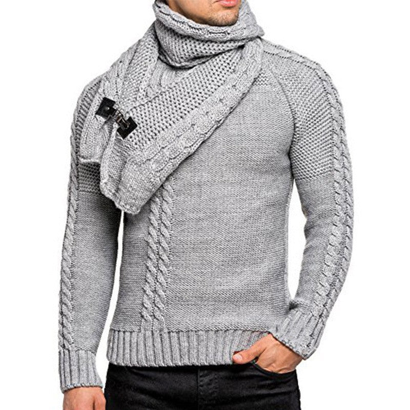 Herren Strickpullover mit integriertem Schal Berg-Feldt