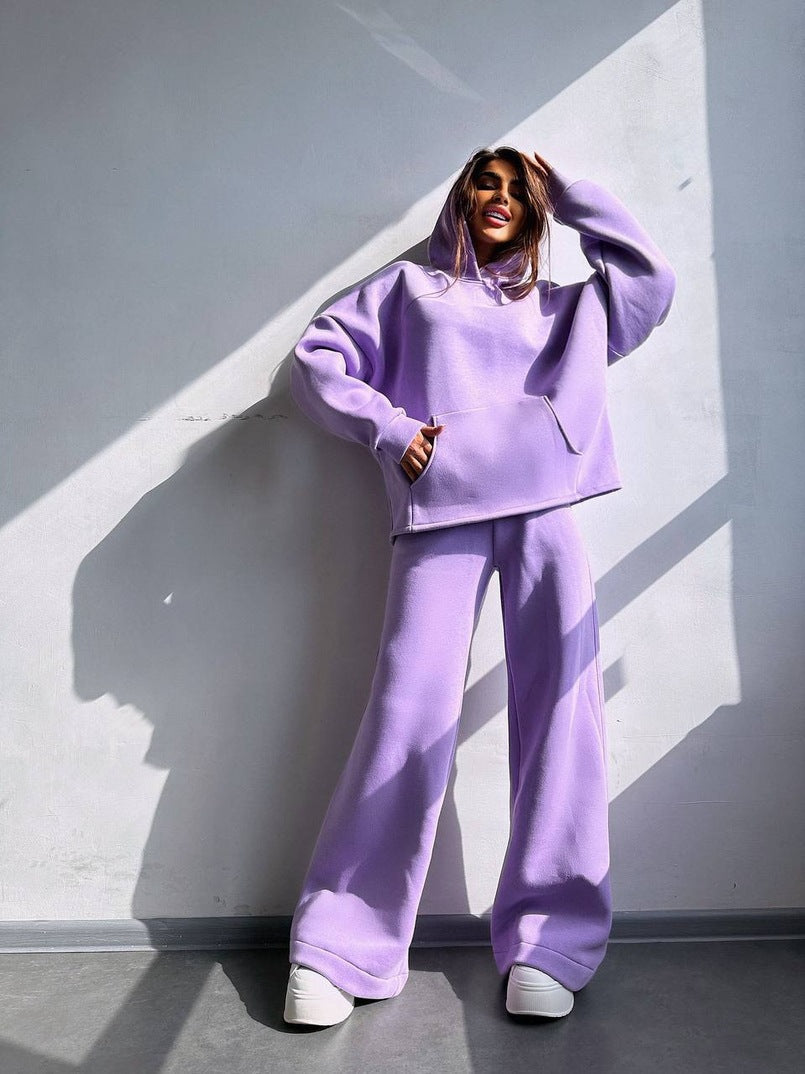 Ensemble sweat à capuche oversize et pantalon large décontracté Berg-Feldt pour femmes