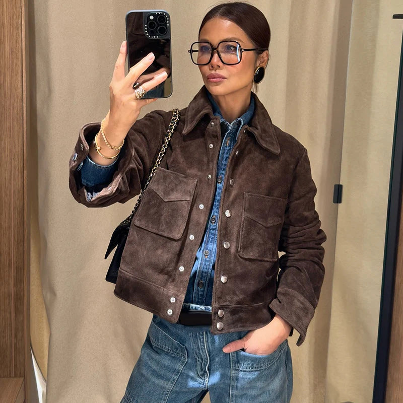 Damen Veste en suédine mode avec poches latérales Berg-Feldt