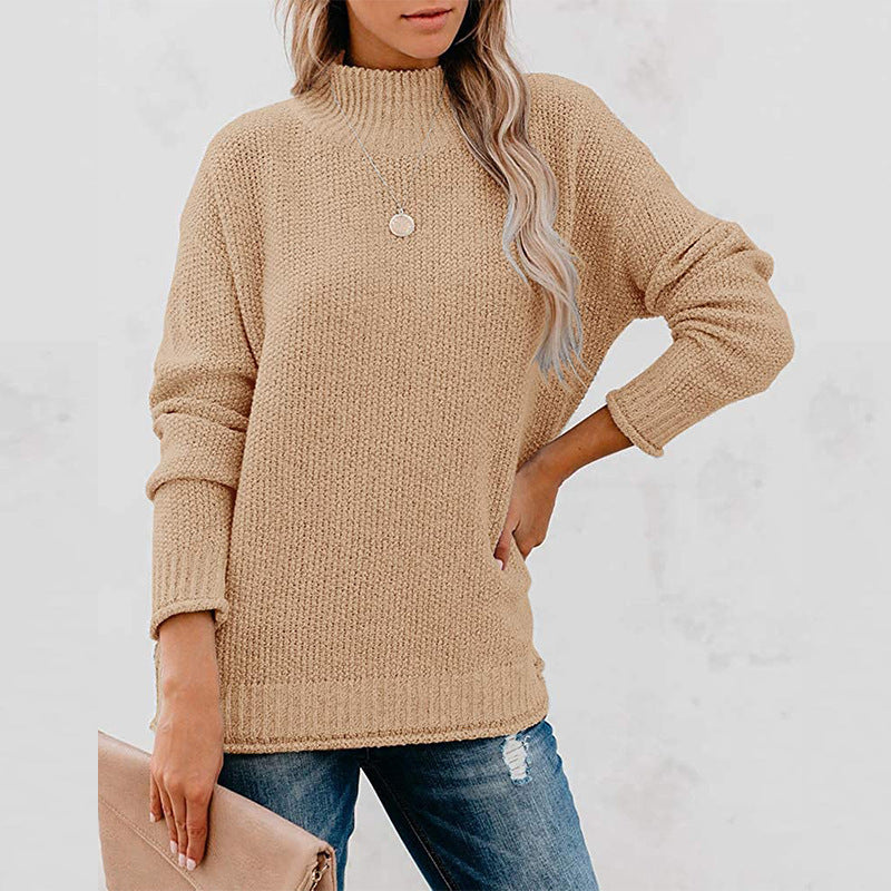 Pull en grosse maille pour femme, col montant et coupe décontractée Berg-Feldt
