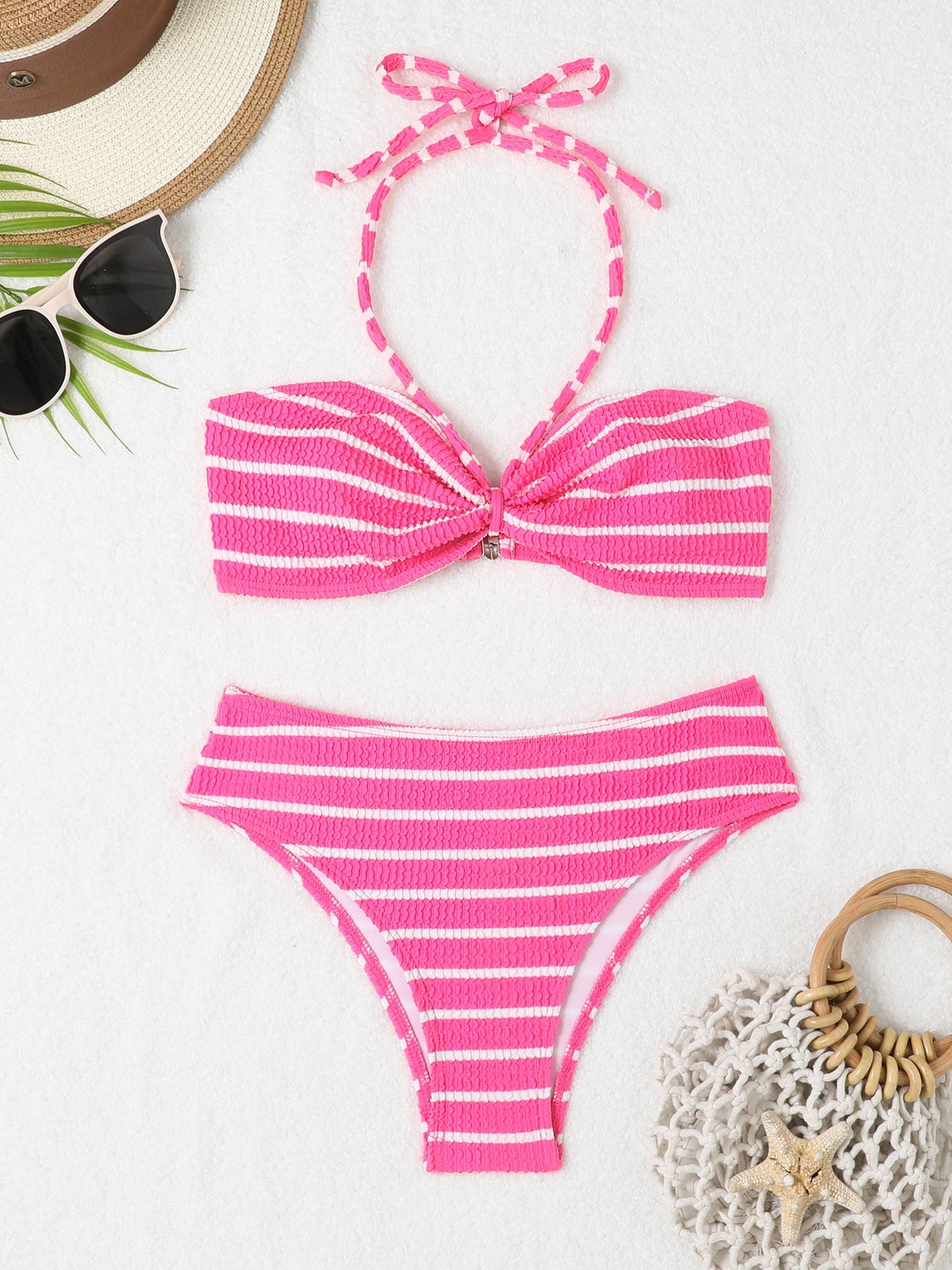 Ensemble bikini taille haute femme avec nœud tendance berg-feldt