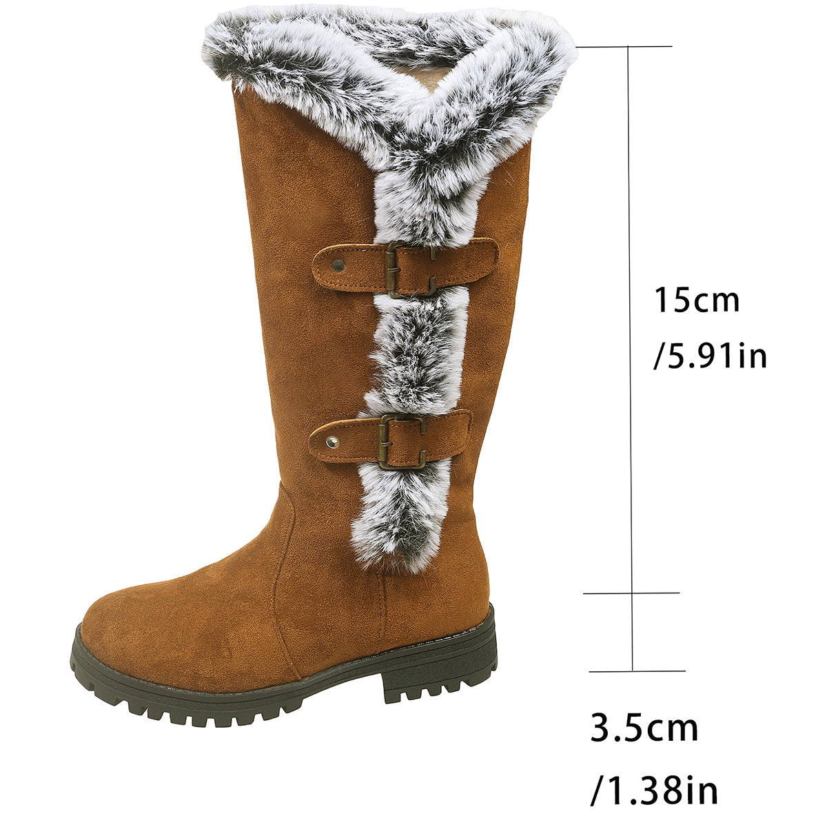 Women's winter boots with cozy faux fur collar and non-slip sole Berg-Feldt