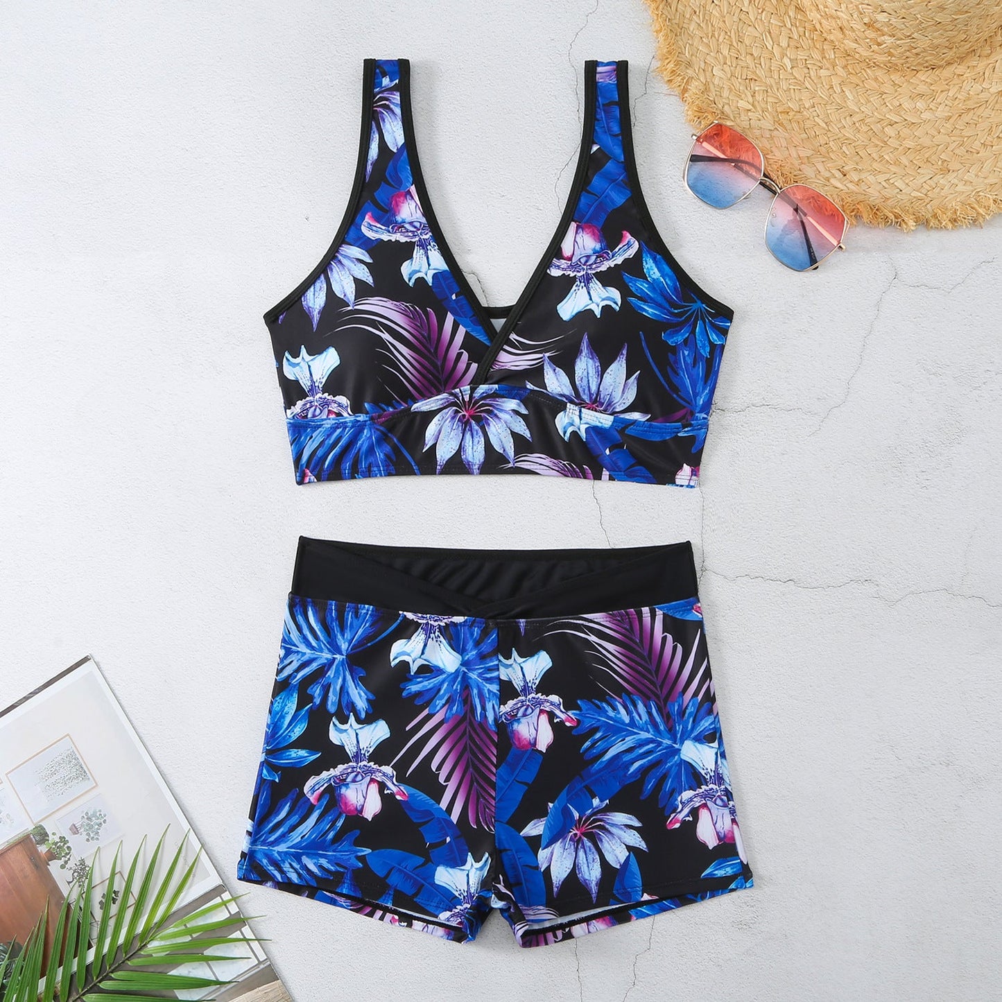Hochleistungs-Schwimmset für Damen mit floralem Muster von berg-feldt