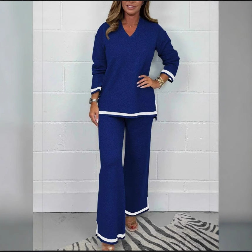 Ensemble tricoté décontracté pour femme, coupe ample, élégants contrastes Berg-Feldt