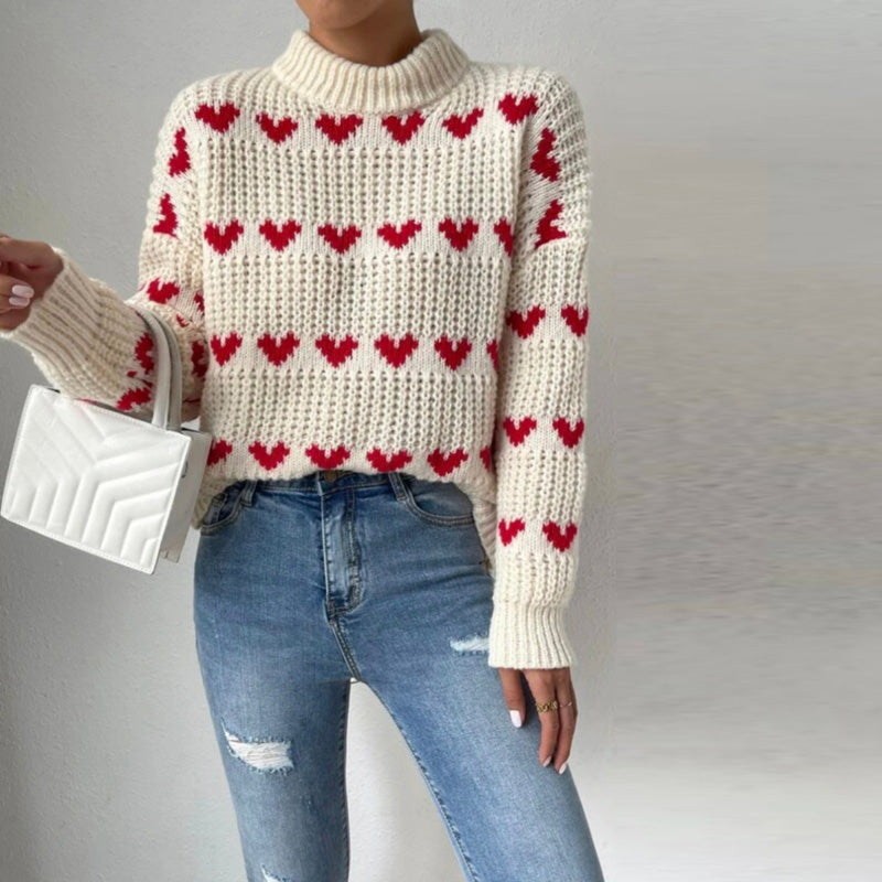 Berg-Feldt | Herzstrickpullover Mit Romantischem Stil