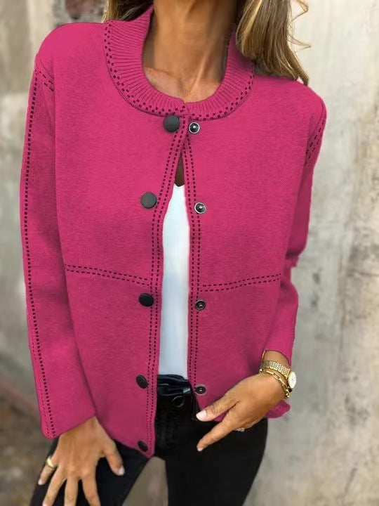 Cardigan ample à boutons et coutures décoratives pour femme Berg-Feldt