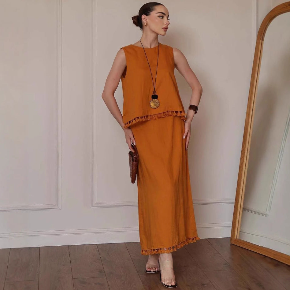 Elegantes, luftiges Maxikleid-Set mit Rüschen für Damen von berg-feldt