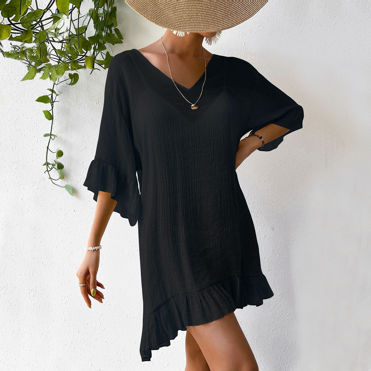 Berg-Feldt Femme Robe cache-maillot col V Rüsch