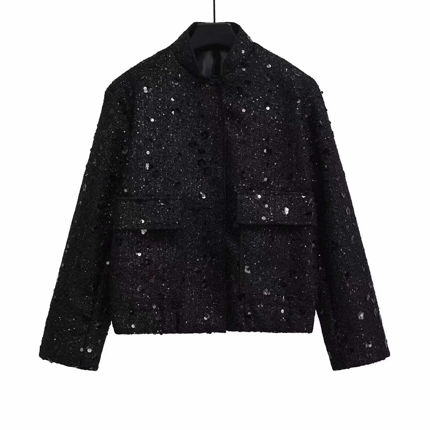 Berg-Feldt | Women's Sequin Long Sleeve Crop Top